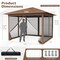 Heavy Duty Pop Up Gazebo 11.5x11.5 FT with Mesh Netting Walls, One Hand Lock Setup Outdoor Canopy Tent with Carry Bag for Events and Patio Shade